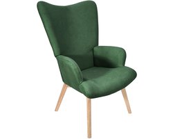 SVITA OLAV fauteuil, oorfauteuil loungestoel relaxfauteuil met armleuningen met hoge rugleuning modern comfortabel robuust woonkamer slaapkamer eetkamer donkergroen