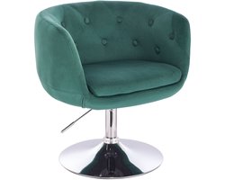 SVITA PANAMA Retro Lounge Chair - Gestoffeerde stoel Cocktailstoel Plaatvoet Metaal Fluweel Donkergroen