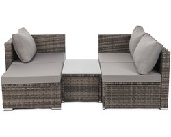 Svita Queens poly rotan lounge - tuinset tuinmeubelen rotan bruin