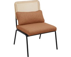 SVITA SVEA loungestoel - rotan stoel retro stoel rotan vintage bruin