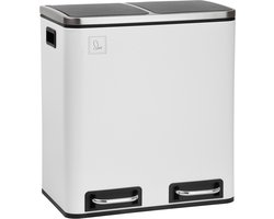 SVITA TM2X15 Afvalbak 30L - afvalscheidingssysteem afvalbak met compartimenten wit
