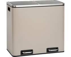 Svita TM2X24 Prullenbak - prullenbak 48L afvalbak afvalscheiding taupe