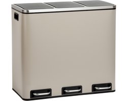 Svita TM3X18 Prullenbak 54L - afvalbak afvalscheiding taupe