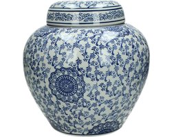 SVJ Home Decorations Ollam Pot - H30 x Ø28 cm - Porselein - Blauw