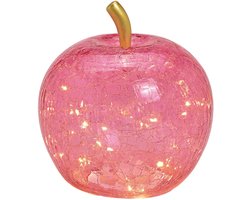 SVJ Tafellamp Appel met 30 LED - 22x22x24 cm - Glas - Roze