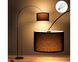 SVN® Booglamp - Woonkamer Booglamp - Eetkamer Booglamp - 180x108 - Stoffen Lampenkap - Zwart - 72cm x 39cm x 12cm