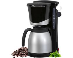 SVN®Koffiezetapparaat met Thermoskan - Koffiezetapparaat voor 10 Kopjes - Anti Drup - 1L - Zwart/Zilver - 37cm x 28cmx 20cm; 1.84kg