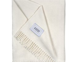 SW-Basics Crème Plaid – Knusse Geweven Deken in Effen Kleur met Franjes