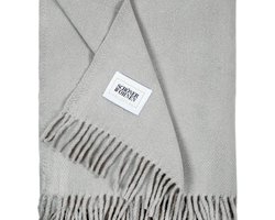 SW-Basics Lichtgrijs Plaid - Knusse Geweven Deken in Effen Kleur met Franjes