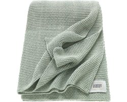 SW-Melange Mint Plaid - Zacht en Comfortabel - 100% Katoen - Voor een Rustgevende en Frisse Slaapkamer