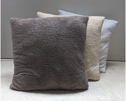 SWAN - kussenhoes - sierkussen - kussen - teddy - zacht - taupe - 45x45
