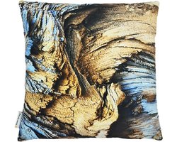 Swan Spring Raw Earth Winter Wood | Sierkussenhoes | Sneeuw Blauw | Hout Bruin | 45 x 45cm