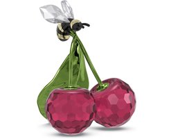 Swarovski beeldje Bij en Kersen 5667550 | Decoratief object voor in huis, tuin en vitrine | Idyllia collectie, meerkleurig stijl