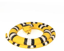 SWAXIGON Slang – Realistisch nep rubberen slangenspeelgoed – Kleine dierfiguren van plastic – Voor kinderen vanaf 3 jaar – Cadeau – 90 cm (geel)