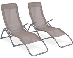 sweeek - 2 opvouwbare ligbedden, levito, 141x57x935cm