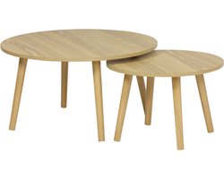 sweeek - 2 ronde salontafels, nepal, ø70 x h 38cm / ø50 x h34cm