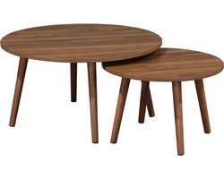 sweeek - 2 ronde salontafels, nepal, ø70 x h 38cm / ø50 x h34cm