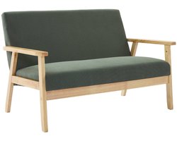 sweeek - 2-zits bank in hout en corduroy stof, isak, b 114 x d 69,5 x h 73cm