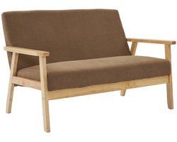 sweeek - 2-zits bank in hout en corduroy stof, isak, b 114 x d 69,5 x h 73cm