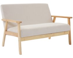 sweeek - 2-zits bank in hout en corduroy stof, isak, b 114 x d 69,5 x h 73cm