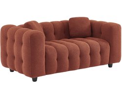 sweeek - 2-zitsbank in gestoffeerde bouclé met eucalyptushout en multiplex onderstel