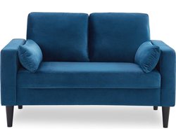 sweeek - 2-zitsbank met walnootkleurige rubberhouten poten en fluweel - bjorn
