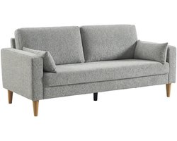 sweeek - 3-zits bank rubberhout en chenille bekleding - bjorn