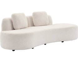 sweeek - 3-zits organische komma bank in boucléstof l 232 x b 97 x h 68cm