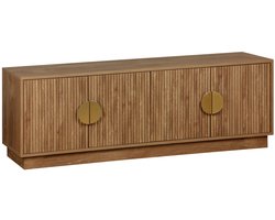 sweeek - 4-deurs exotisch mangohout effect tv-meubel b 140 x d 40 x h 48cm