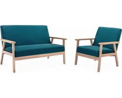 sweeek - Bank en fauteuil isak, 64x69,5x73cm en 114x69,5x73cm