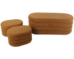 sweeek - Bankkist met 2 opbergpoefjes in boucléstof - l111cm