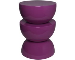 sweeek - Bijzettafel, nachtkastje van metaal met glanzend effect, ø32 x 46,5 cm - coumba