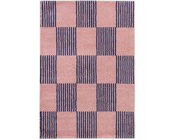 sweeek - Binnen tapijt in blauw en roze dambordpatroon, verschillende afmetingen - fergew