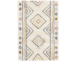 sweeek - Binnentapijt met berbermotief crème, blauw en oranje, ralph