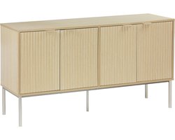 sweeek - Buffetkast met champagnekleurig hout- en metaaleffect, 4 deuren 140cm