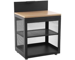 sweeek - Buitenkeuken module 1 plank klein plankje staal en houtdecor l80cm - milos