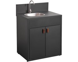 sweeek - Buitenkeukenmodule met gootsteen en 2 deuren van staal l80cm - thira
