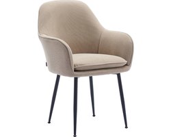 sweeek - Corduroy fauteuil met matzwarte metalen poten, b 57 x d 59 x h 84,5