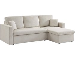 sweeek - Corduroy hoekslaapbank, ida, 3-zits