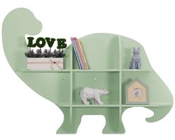 sweeek - Dinosaurus wandplank 5 opbergruimtes - l 108 x b 16,5 x h 78,5 cm - brachi