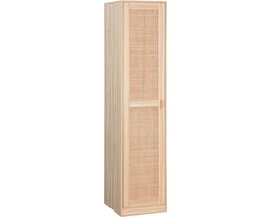 sweeek - Dressingkast rotan en houteffect, kledingkast met 1 deur, 5 planken