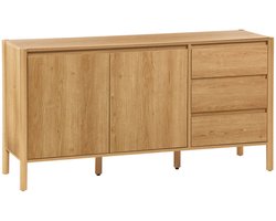 sweeek - Dressoir houteffect 2 deuren 3 laden - 150 x 42 x 78,5 cm - harmony