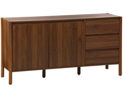 sweeek - Dressoir houteffect 2 deuren 3 laden - 150 x 42 x 78,5 cm - harmony