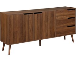 sweeek - Dressoir met 2 deuren en 3 lades houtdecor 160cm - nepal