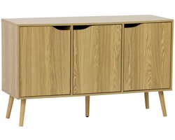 sweeek - Dressoir met 3 deuren houtdecor 120cm - nepal