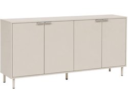 sweeek - Dressoir met 4 deuren houtdecor en metaal 160cm - ellie
