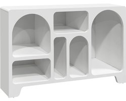 sweeek - Dressoir met 6 vakken houtdecor organische asymmetrische kast 120cm - thessa