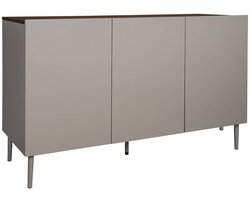 sweeek - Dressoir metaal en houtdecor met 3 deuren 120cm - ashton