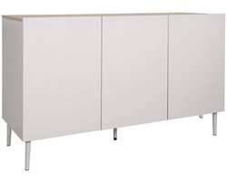sweeek - Dressoir metaal en houtdecor met 3 deuren 120cm - ashton