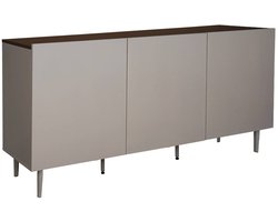 sweeek - Dressoir metaal en houtdecor met 3 deuren 150cm - ashton